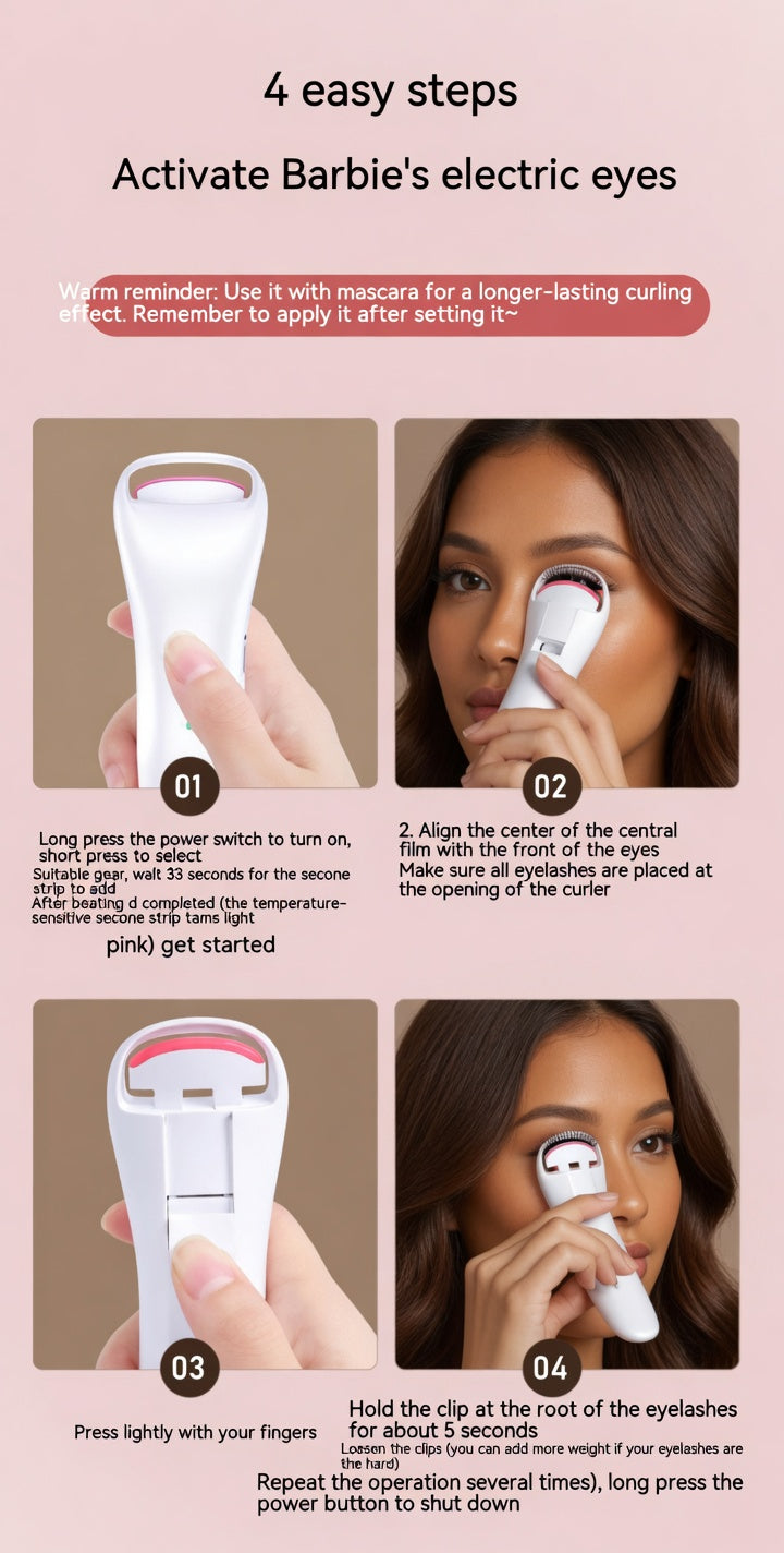 Heated Eyelash Curler — Long-Lasting Lift, No Pinching